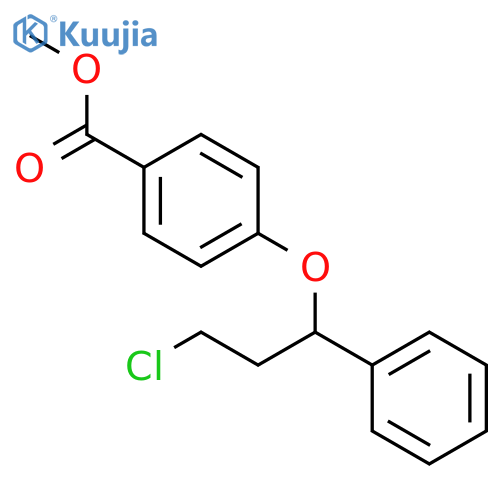 Benzoic acid, 4-(3-chloro-1-phenylpropoxy)-, methyl ester structure