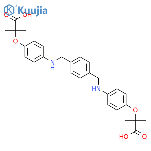 2,2'-[1,4-Phenylenebis(methyleneimino-4,1-phenyleneoxy)]bis[2-methylpropanoic acid] structure