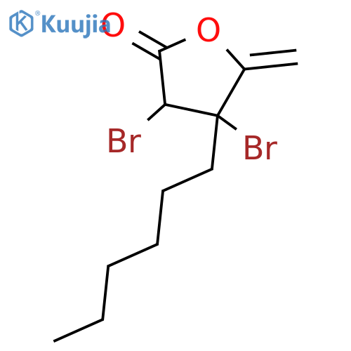 2(3H)-Furanone, 3,4-dibromo-4-hexyldihydro-5-methylene- structure