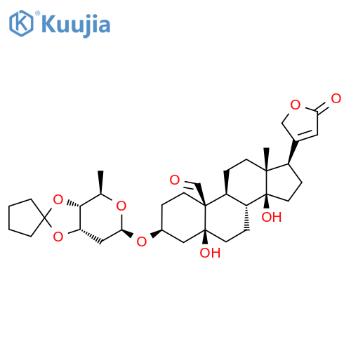 3β-[(3-O,4-O-Cyclopentylidene-2,6-dideoxy-β-D-ribo-hexopyranosyl)oxy]-5,14-dihydroxy-19-oxo-5β-card-20(22)-enolide structure