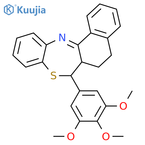 10-(3,4,5-trimethoxyphenyl)-9-thia-2-azatetracyclo9.8.0.0^{3,8}.0^{14,19}nonadeca-1,3,5,7,14(19),15,17-heptaene structure