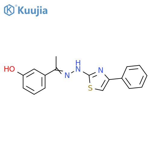 2(3H)-Thiazolone, 4-phenyl-, [1-(3-hydroxyphenyl)ethylidene]hydrazone structure