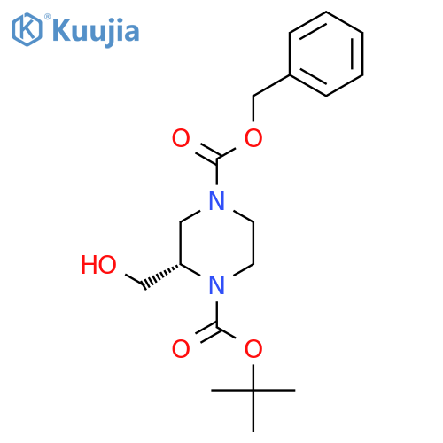 4-Benzyl 1-tert-butyl (2S)-2-(hydroxymethyl)piperazine-1,4-dicarboxylate structure
