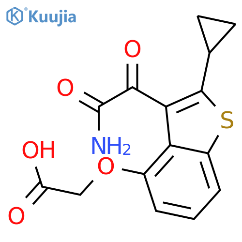 Acetic acid, [[3-(aminooxoacetyl)-2-cyclopropylbenzo[b]thien-4-yl]oxy]- structure