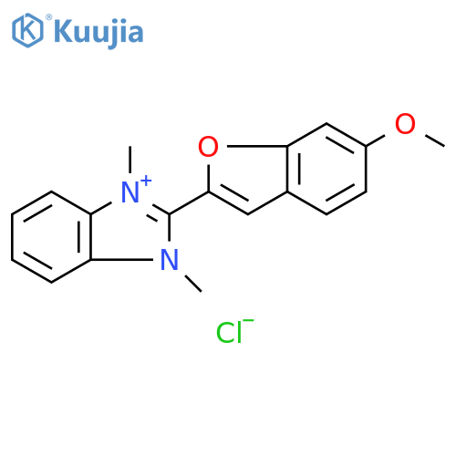 1H-Benzimidazolium, 2-(6-methoxy-2-benzofuranyl)-1,3-dimethyl-,chloride structure