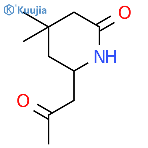 2-Piperidinone, 4,4-dimethyl-6-(2-oxopropyl)- structure