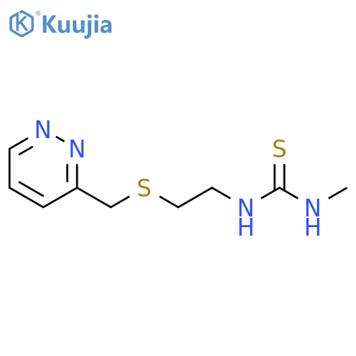 Thiourea, N-methyl-N'-[2-[(3-pyridazinylmethyl)thio]ethyl]- structure
