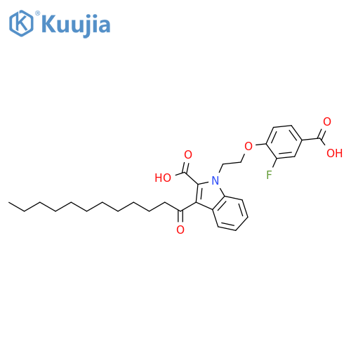 1H-Indole-2-carboxylic acid,1-[2-(4-carboxy-2-fluorophenoxy)ethyl]-3-(1-oxododecyl)- structure