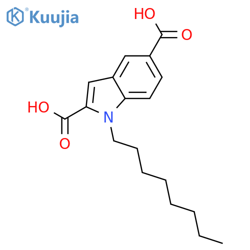 1H-Indole-2,5-dicarboxylic acid, 1-octyl- structure
