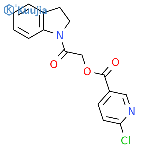 2-(2,3-dihydro-1H-indol-1-yl)-2-oxoethyl 6-chloropyridine-3-carboxylate structure