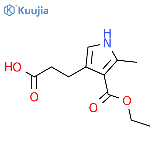1H-Pyrrole-3-propanoicacid, 4-(ethoxycarbonyl)-5-methyl- structure