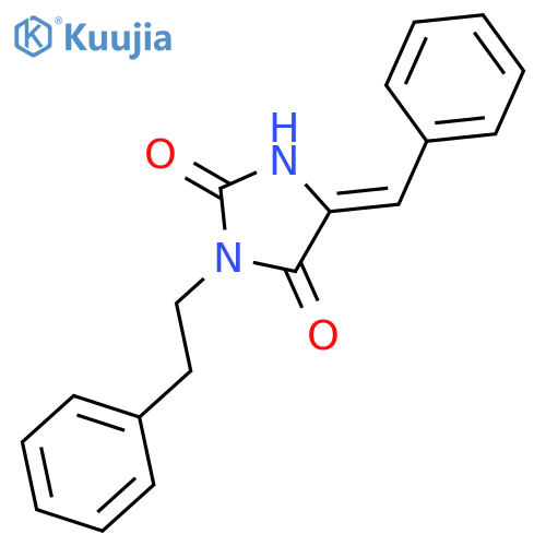 2,4-Imidazolidinedione, 3-(2-phenylethyl)-5-(phenylmethylene)-, (5Z)- structure