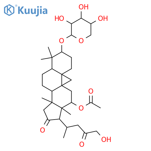 3,12,24-Trihydroxy-25,26,27-trinorcycloartane-16,23-dione; (3β,12β)-form, 12-Ac, 3-O-α-L-arabinopyranoside structure