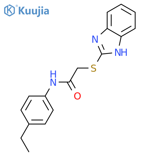 2-((1H-benzo[d]imidazol-2-yl)thio)-N-(4-ethylphenyl)acetamide structure