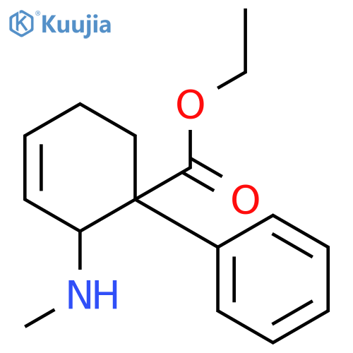 3-Cyclohexene-1-carboxylic acid, 2-(methylamino)-1-phenyl-, ethyl ester, (1R,2S)-rel- structure