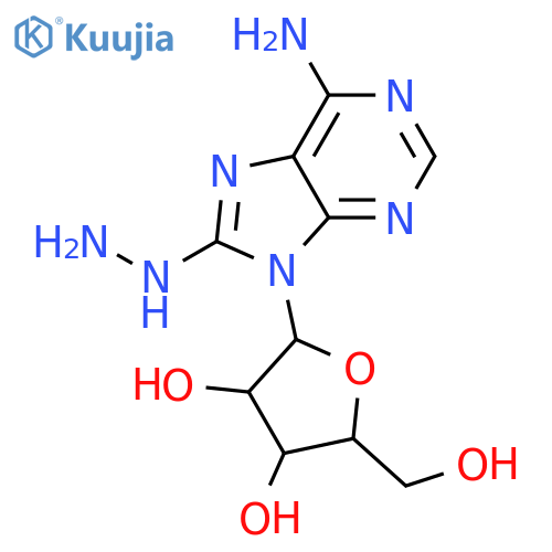2-(6-amino-8-hydrazinylpurin-9-yl)-5-(hydroxymethyl)oxolane-3,4-diol structure