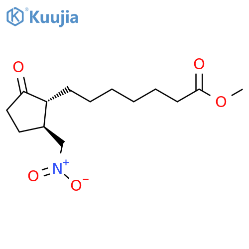 Cyclopentaneheptanoic acid, 2-(nitromethyl)-5-oxo-, methyl ester,(1R,2S)-rel- structure