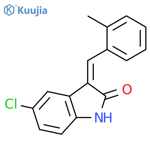 2H-INDOL-2-ONE, 5-CHLORO-1,3-DIHYDRO-3-[(2-METHYLPHENYL)METHYLENE]- structure