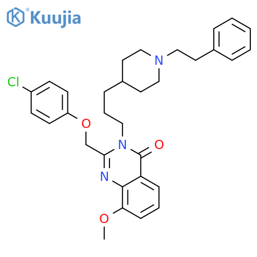 4(3H)-Quinazolinone,2-[(4-chlorophenoxy)methyl]-8-methoxy-3-[3-[1-(2-phenylethyl)-4-piperidinyl]propyl]- structure
