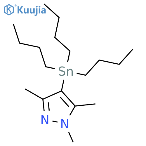 1,3,5-Trimethyl-4-(tributylstannyl)-1H-pyrazole structure