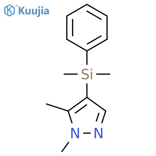 1H-PYRAZOLE, 4-(DIMETHYLPHENYLSILYL)-1,5-DIMETHYL- structure