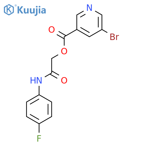 (4-fluorophenyl)carbamoylmethyl 5-bromopyridine-3-carboxylate structure