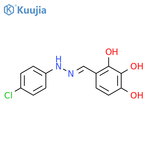 4-{2-(4-chlorophenyl)hydrazin-1-ylidenemethyl}benzene-1,2,3-triol structure