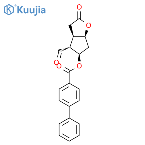 (3aR,4R,5R,6aS)-4-Formyl-2-oxohexahydro-2H-cyclopentabfuran-5-yl 1,1'-biphenyl-4-carboxylate structure