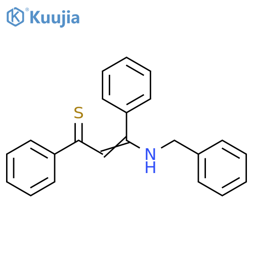 2-Propene-1-thione, 1,3-diphenyl-3-[(phenylmethyl)amino]- structure