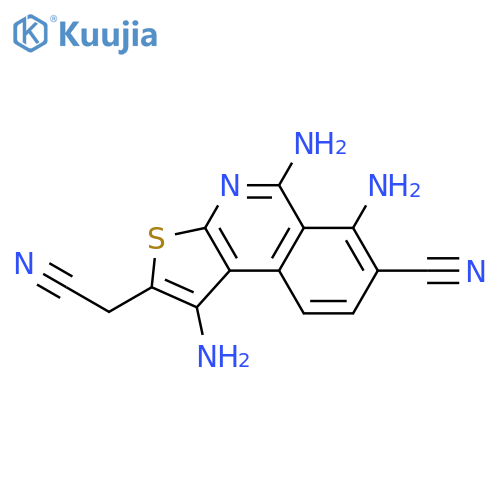 Thieno[2,3-c]isoquinoline-2-acetonitrile, 1,5,6-triamino-7-cyano- structure