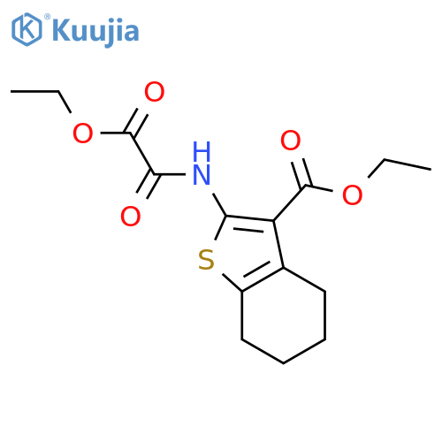 <br>ethyl 2-{[ethoxy(oxo)acetyl]amino}-4,5,6,7-tetrahydro-1-benzothiophene-3-ca rboxylate structure