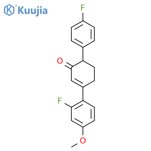 2-Cyclohexen-1-one, 3-(2-fluoro-4-methoxyphenyl)-6-(4-fluorophenyl)- structure