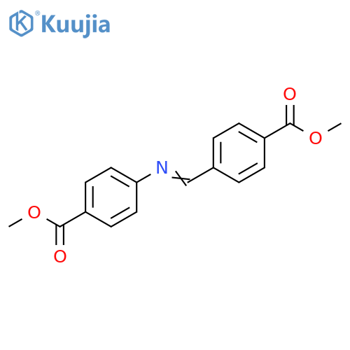 Benzoic acid, 4-[[[4-(methoxycarbonyl)phenyl]imino]methyl]-, methylester structure