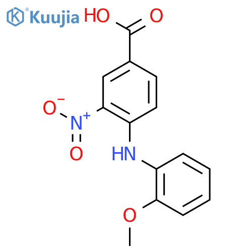 Benzoic acid, 4-[(2-methoxyphenyl)amino]-3-nitro- structure