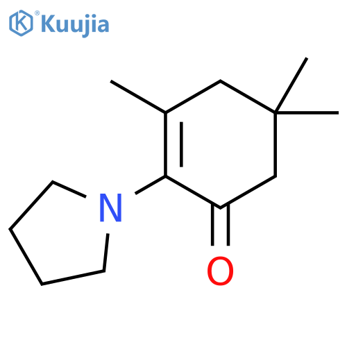 2-Cyclohexen-1-one, 3,5,5-trimethyl-2-(1-pyrrolidinyl)- structure