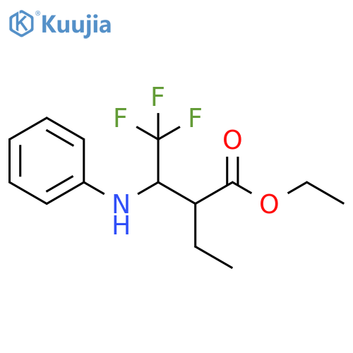 Butanoic acid, 2-ethyl-4,4,4-trifluoro-3-(phenylamino)-, ethyl ester structure