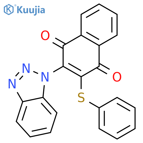 1,4-NAPHTHALENEDIONE, 2-(1H-BENZOTRIAZOL-1-YL)-3-(PHENYLTHIO)- structure