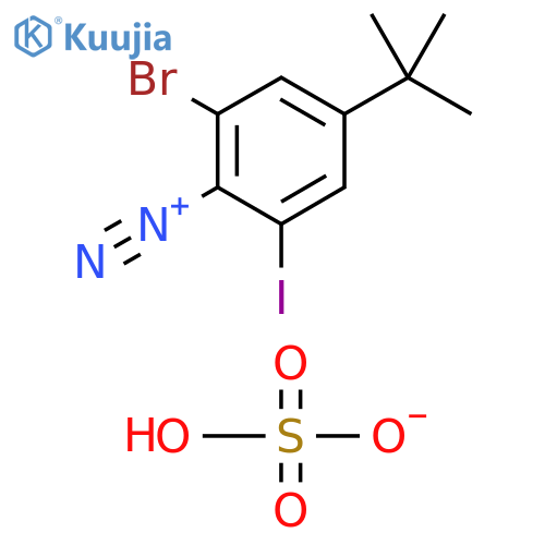 Benzenediazonium, 2-bromo-4-(1,1-dimethylethyl)-6-iodo-, sulfate (1:1) structure