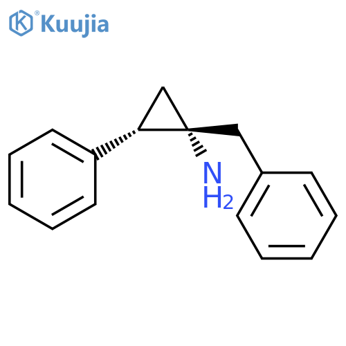 Cyclopropanamine, 2-phenyl-1-(phenylmethyl)-, (1R,2S)-rel- structure