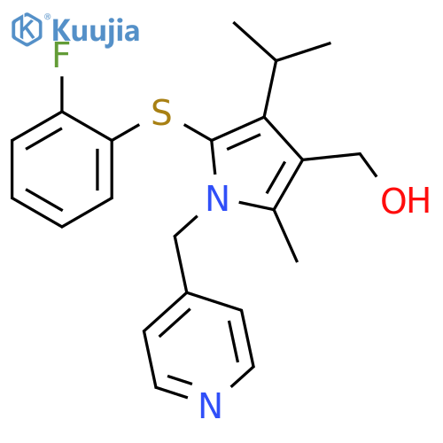 1H-Pyrrole-3-methanol,5-[(2-fluorophenyl)thio]-2-methyl-4-(1-methylethyl)-1-(4-pyridinylmethyl)- structure