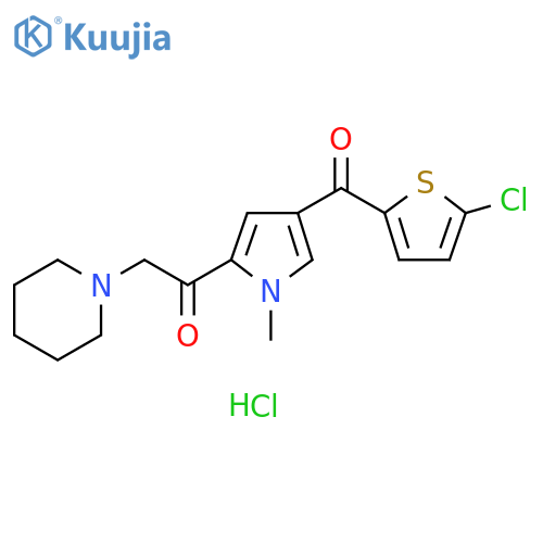 Ethanone,1-[4-[(5-chloro-2-thienyl)carbonyl]-1-methyl-1H-pyrrol-2-yl]-2-(1-piperidinyl)-, monohydrochloride structure
