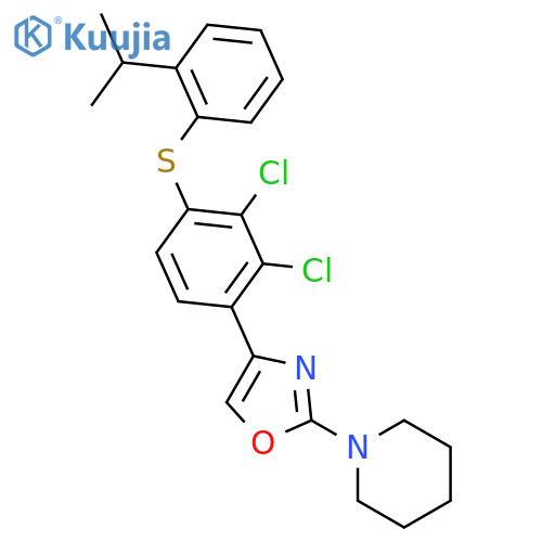 Piperidine,1-[4-[2,3-dichloro-4-[[2-(1-methylethyl)phenyl]thio]phenyl]-2-oxazolyl]- structure