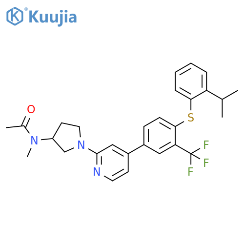 Acetamide,N-ethyl-N-[1-[4-[4-[[2-(1-methylethyl)phenyl]thio]-3-(trifluoromethyl)phenyl]-2-pyridinyl]-3-pyrrolidinyl]- structure