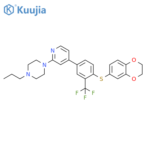 Piperazine,1-[4-[4-[(2,3-dihydro-1,4-benzodioxin-6-yl)thio]-3-(trifluoromethyl)phenyl]-2-pyridinyl]-4-propyl- structure