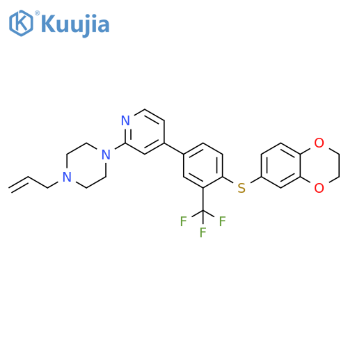 Piperazine,1-[4-[4-[(2,3-dihydro-1,4-benzodioxin-6-yl)thio]-3-(trifluoromethyl)phenyl]-2-pyridinyl]-4-(2-propenyl)- structure