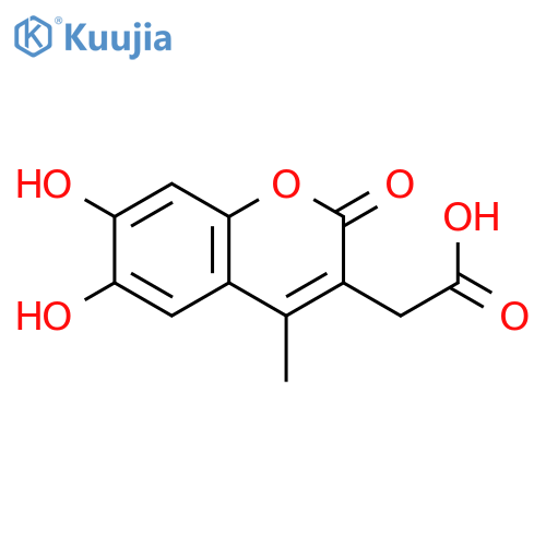 2-(6,7-dihydroxy-4-methyl-2-oxo-2H-chromen-3-yl)acetic acid structure