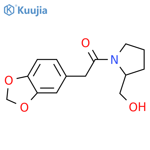 Ethanone,2-(1,3-benzodioxol-5-yl)-1-[2-(hydroxymethyl)-1-pyrrolidinyl]- structure
