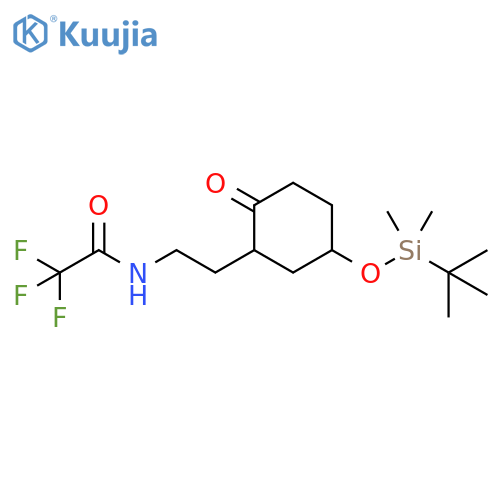 Acetamide,N-[2-[5-[[(1,1-dimethylethyl)dimethylsilyl]oxy]-2-oxocyclohexyl]ethyl]-2,2,2-trifluoro- structure