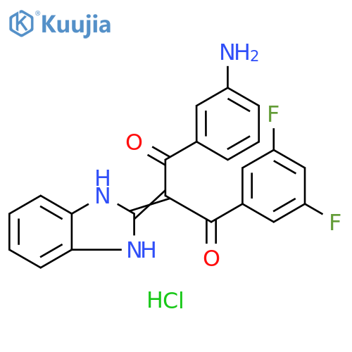 1,3-Propanedione,1-(3-aminophenyl)-3-(3,5-difluorophenyl)-2-(1,3-dihydro-2H-benzimidazol-2-ylidene)-, monohydrochloride structure