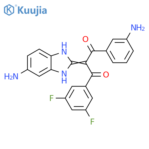 1,3-Propanedione,2-(5-amino-1,3-dihydro-2H-benzimidazol-2-ylidene)-1-(3-aminophenyl)-3-(3,5-difluorophenyl)- structure